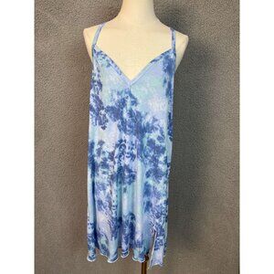 Miken Women's Tie Dye Swim Cover-Up Dress Boho Mist Nile Blue Extra Large NWT's